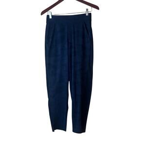 Athleta Brooklyn Textured Ankle Pant Jogger Slim Leg 0 Camouflage Navy Blue
